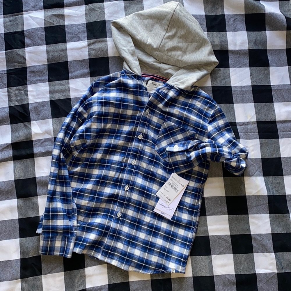 Hooded Flannel Boys shirt
